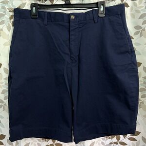 Ralph Lauren Polo Navy Blue Stretch Classic Fit Flat Front Shorts Men's 35